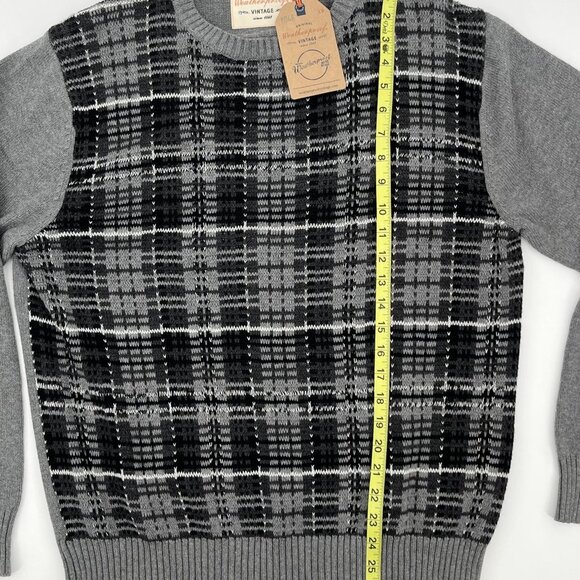 Weatherproof Vintage Men's Plaid Sweater Gray Size Medium - Picture 7 of 7